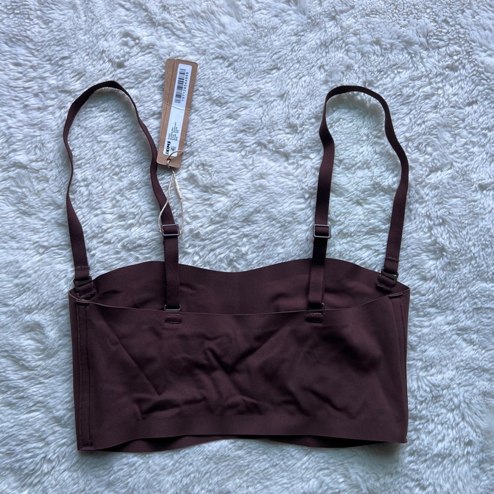 SKIMS Naked Bandeau Bra Cocoa Brown Size XXS Seamless Strapless BR-BAN-4473 NEW - Picture 4 of 10